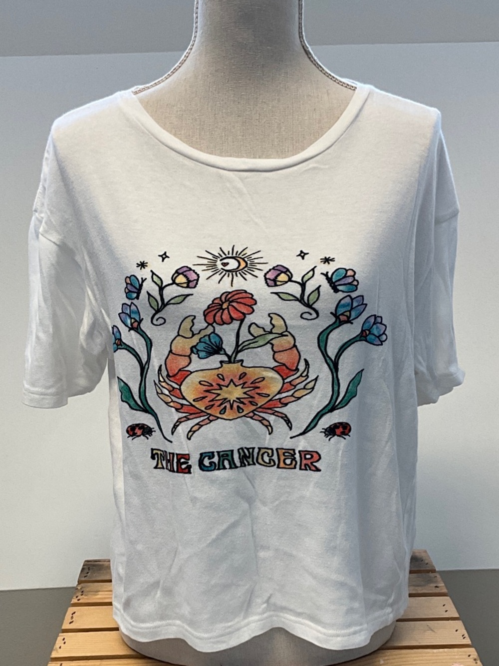 Monoki Short Sleeve White Cancer Shirt